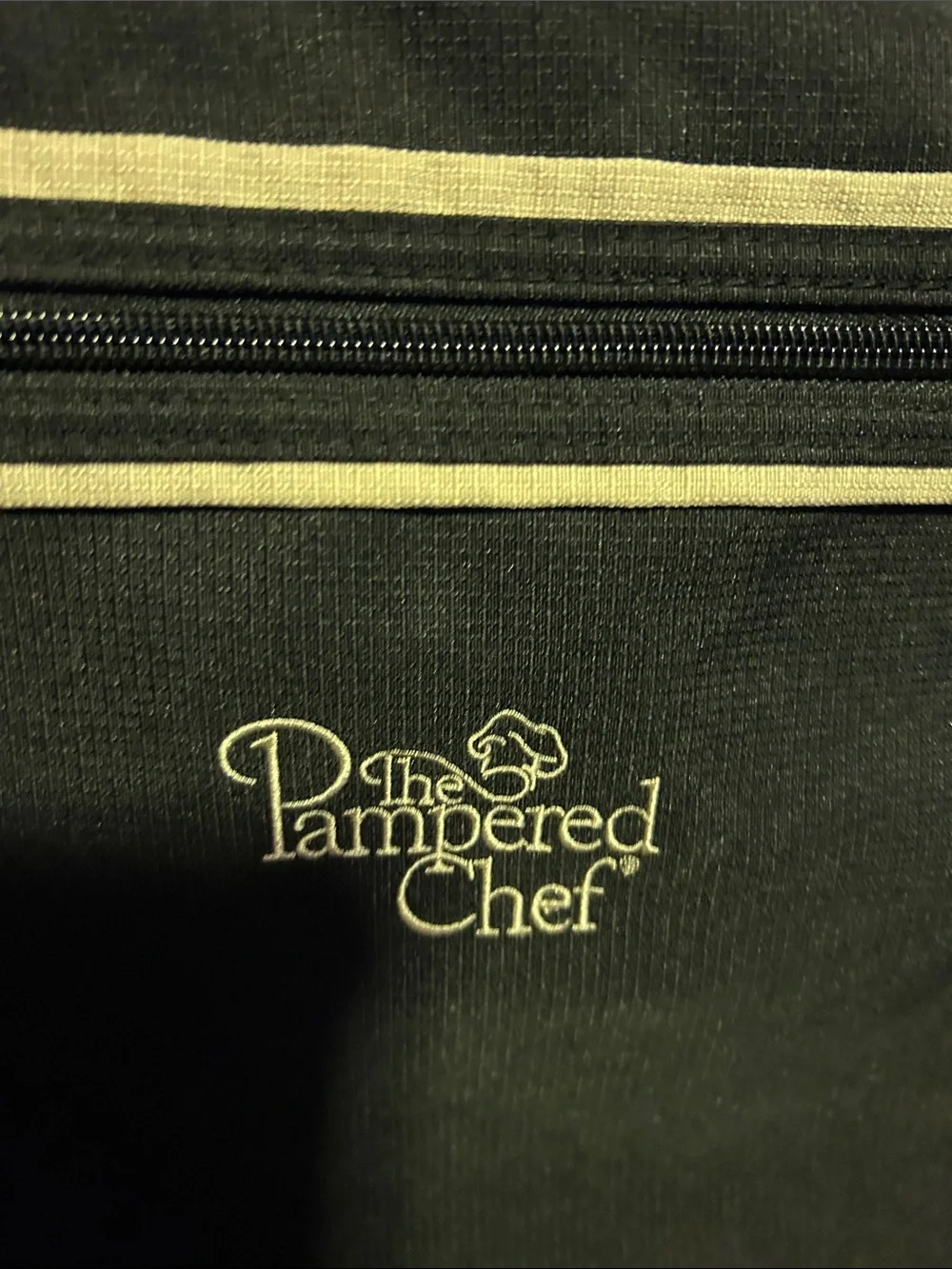 Pampered Chef Black Crossbody Messenger with Chartreuse Accent